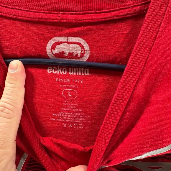 Vintage ECKO UNLTD Shirt Mens Large Red Short Sleeve Cotton Casual Y2K Adult - Picture 8 of 12